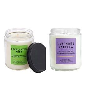 Set of White Barn Eucalyptus Mint and Lavender Vanilla Candles